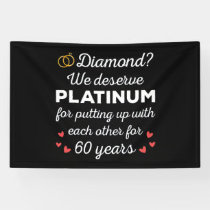Lona 60° Aniversario Boda I - Pareja Diamond Funny
