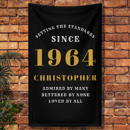 Lona 60 Cumpleaños Nacido en 1964 Agregar Nombre Negro