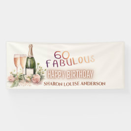 Lona 60 Fabulous Happy Birthday Banner