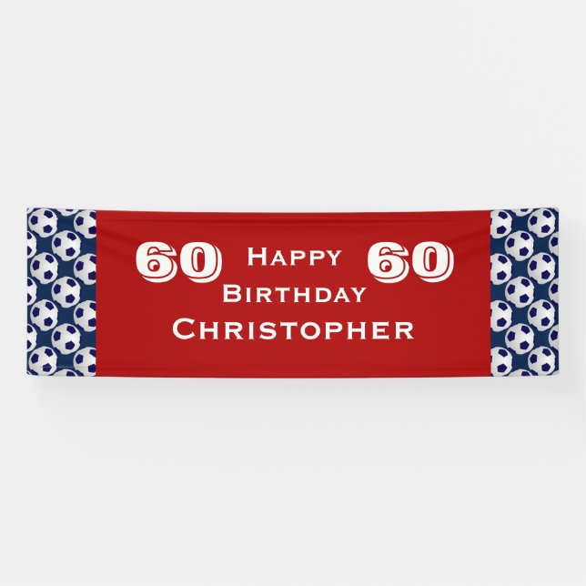 Lona 60.o Bandera del balón de fútbol de fiesta de (Horizontal)