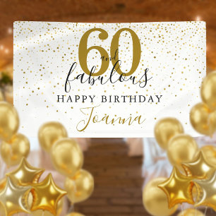 Lona 60 y fabuloso cumpleaños elegante oro y negro
