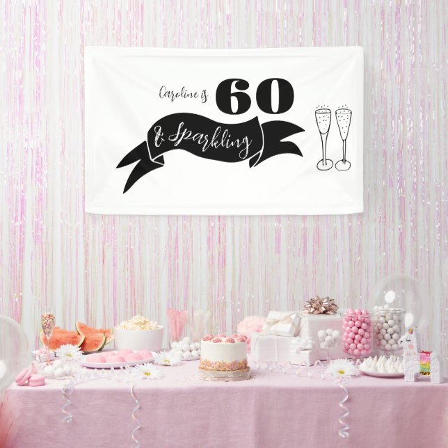 Lona 60 y mano esparcido negro y blanco (Fiesta)