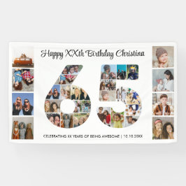 Lona 65.º Collage de fotos de la fiesta de cumpleaños n