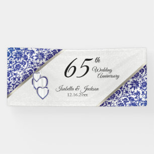 Lona 65° Aniversario Azul de Sapphire / Cumpleaños 