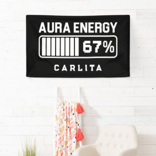 Lona 67 Meme divertida Aura Energy a los 67 Seis Siete