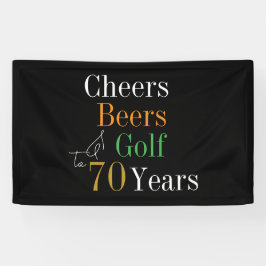 Lona 70.º cumpleaños Cheers Beers Golf Black Gold Fiest