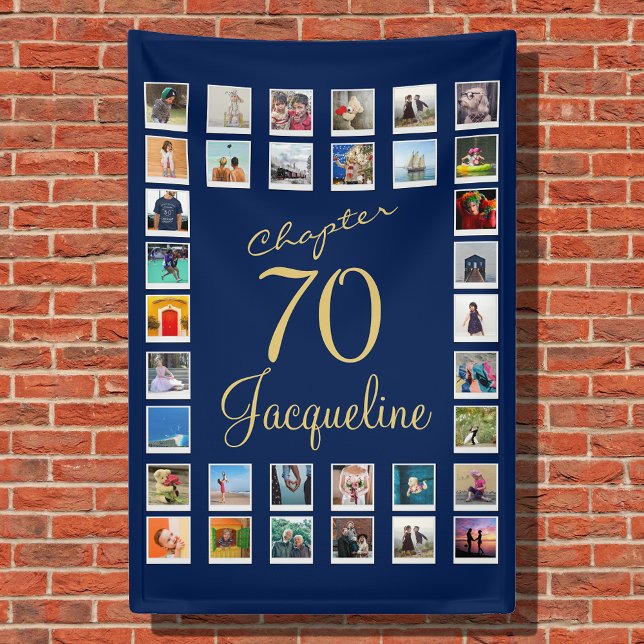 Lona 70.º cumpleaños Oro Azul (Subido por el creador)