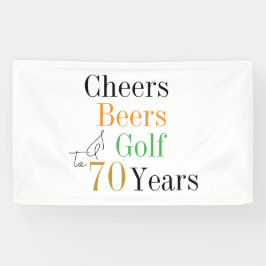 Lona 70.º Cumpleaños Saludos Cerveza Golf Fiesta Mínimo