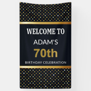 Lona 70.o oro personalizado elegante del cumpleaños