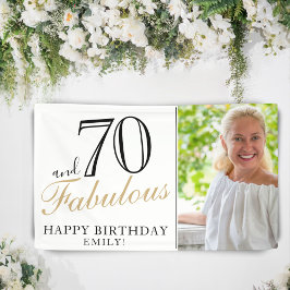 Lona 70 y Fabulous Elegant 70th Birthday Photo Banner