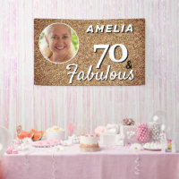 70 y Fabulous Gold Purpurina 70th Birthday Photo