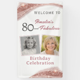 Lona 80 and Fabulous Rose Gold Birthday Welcome Photo