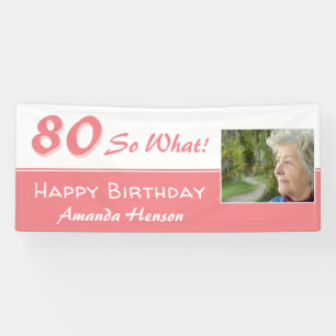 Lona 80 Así que qué gracioso rosado 80 aniversario de