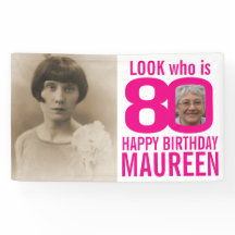 80 cumpleaños color rosa 80 foto personalizado aho