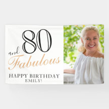 80 y Fabulous Elegant Black 80th Birthday Photo