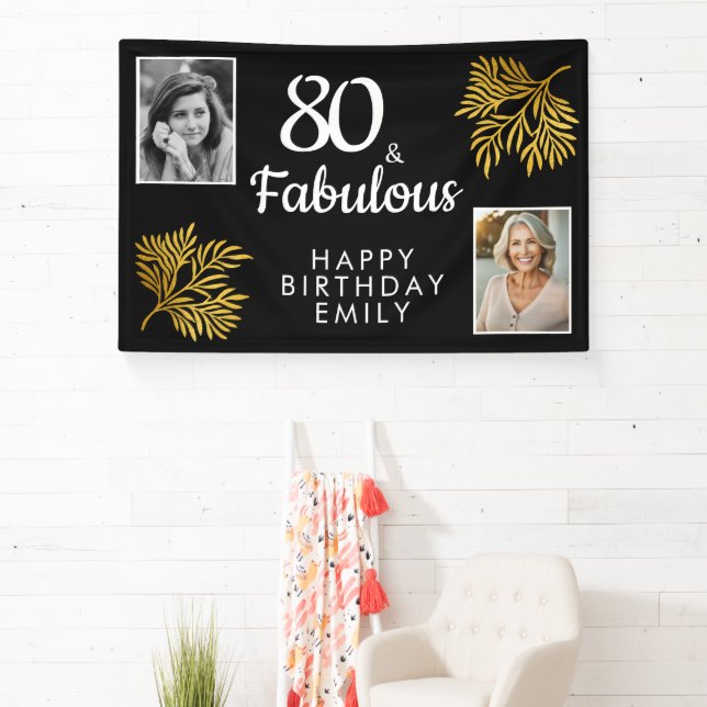 Lona 80 y Fabulous Gold Foliage 2 Photo 80th Birthday (in situ)