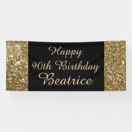 Lona 90.a bandera de la fiesta de cumpleaños del oro/de