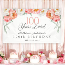 90 años amados Peach Floral 100 cumpleaños