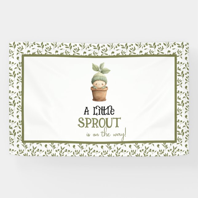 Lona A Little Sprout on the Way Baby Shower Banner (Horizontal)