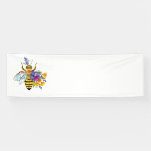 Lona Abeja de flor con plantas silvestres
