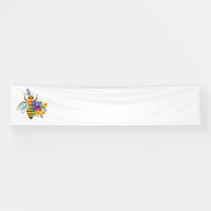 Lona Abeja de flor con plantas silvestres