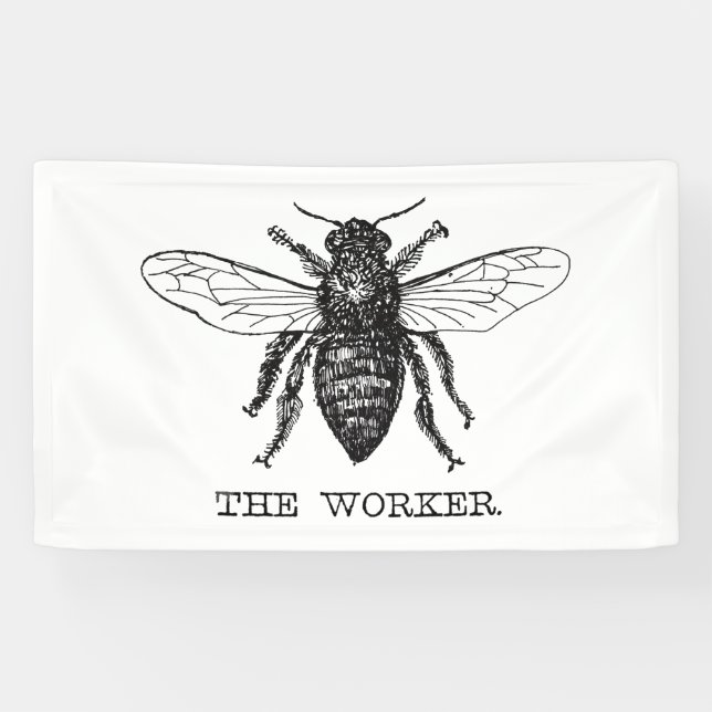 Lona Abeja Obrera Miel Abejorro Negro (Horizontal)