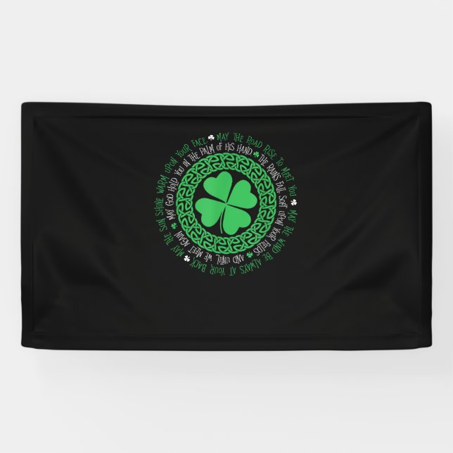 Lona Abendecimiento Irlandés Knot Celtic 4 Leaf Clover  (Horizontal)