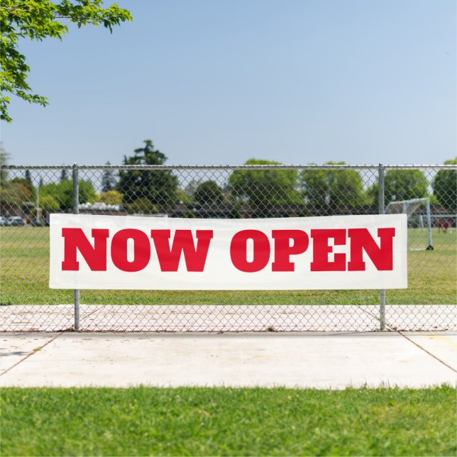Lona Abrir ahora nueva publicidad de negocio en negrita (In situ)