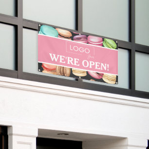 Lona Abrir para negocios Macaron Patisserie Francesa