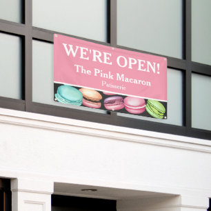 Lona Abrir para negocios Macaron Patisserie Francesa