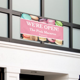 Lona Abrir para negocios Macaron Patisserie Francesa