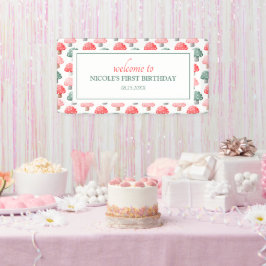 Lona Abundante Magia Cute Colorido Mushroom Cumpleaños