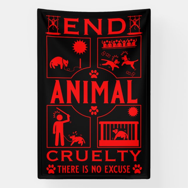 Lona Acabar con la crueldad animal (Vertical)