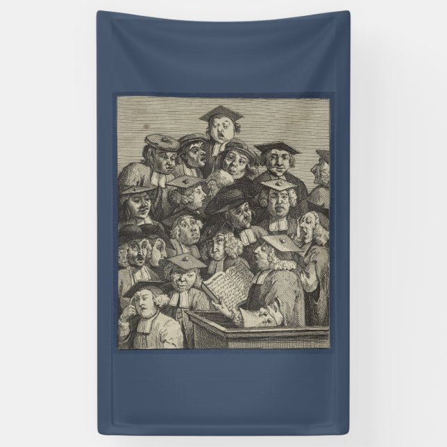 Lona Académicos en una conferencia (por William Hogarth (Vertical)