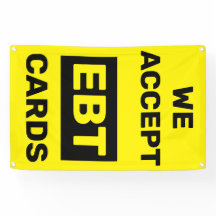 Aceptamos Tarjetas EBT Letrero de Pared de Tienda