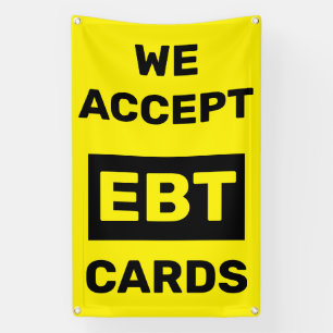Lona Aceptamos Tarjetas EBT Letrero de Pared de Tienda