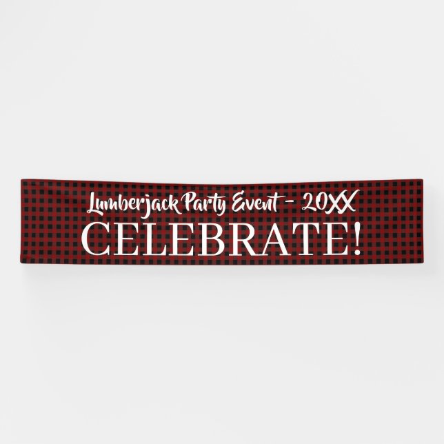 Lona Acto de Personalizable de Rustic Buffalo Plaid (Horizontal)