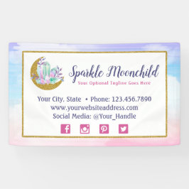 Lona Acuarela Cristales y Gold Crescent Moon Boutique