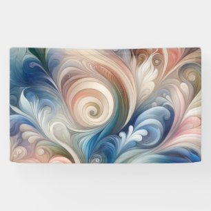 Lona Acuarela Fantasía Pastel Floral Azul & Crema