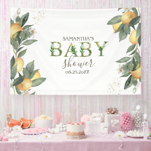 Lona Acuarela Limones Verde Baby Shower