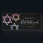 Lona Acuarela Monograma Ombré Bat Mitzvah Foto<br><div class="desc">Un diseño moderno y suave de la pancarta Bat Mitzvah de Stacey Meacham con una sombría estrella de la acuarela de David y un monograma inicial de tres.</div>