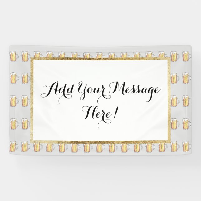 Lona Acuarela pintada fría de la taza de cerveza de (Horizontal)