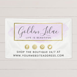 Lona Acuarela púrpura y Moda geométrica de oro moderna