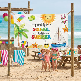 Lona Adiós Escuela Hola Fiesta de Verano
