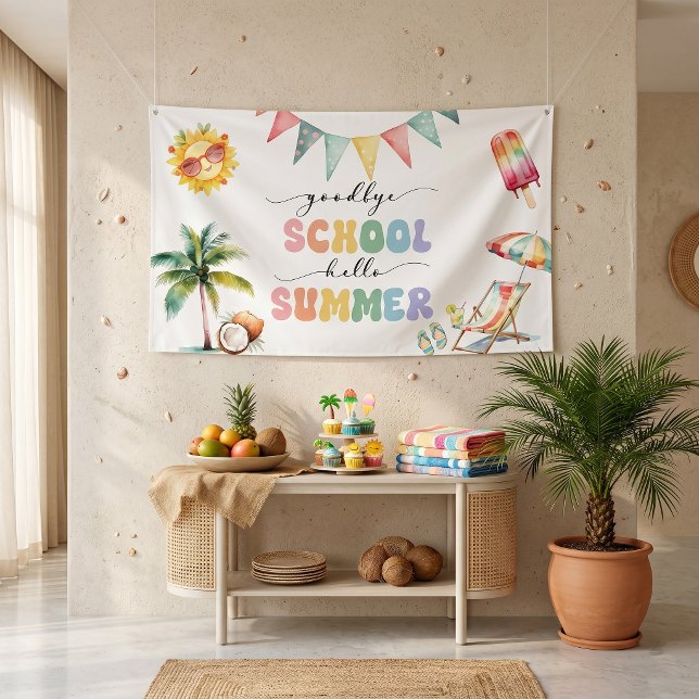 Lona Adiós Escuela Hola Fiesta de Verano (Subido por el creador)