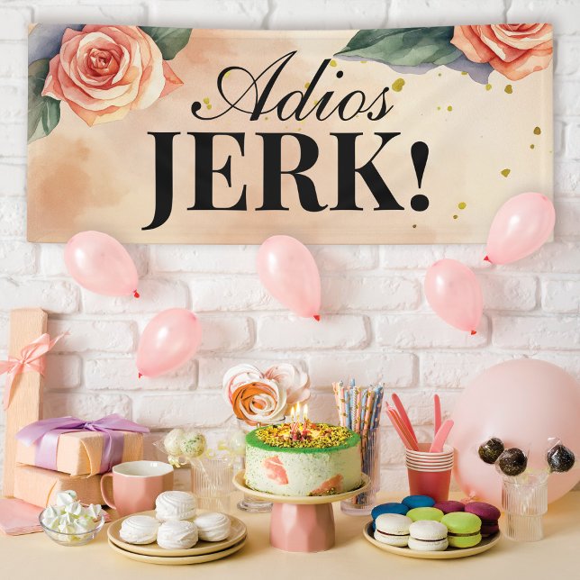 Lona "Adiós, Jerk" Personalizable Fiesta de Divorcio Fl (Subido por el creador)