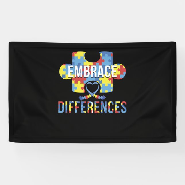 Lona Adoptar diferencias Autismo Conciencia (Horizontal)