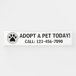 Lona Adoptar un cartel de una casa blanca y negra masco