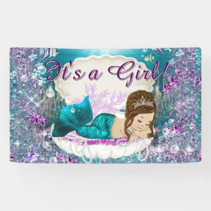 Lona Adorable Sirena Morena Princesa Baby Shower