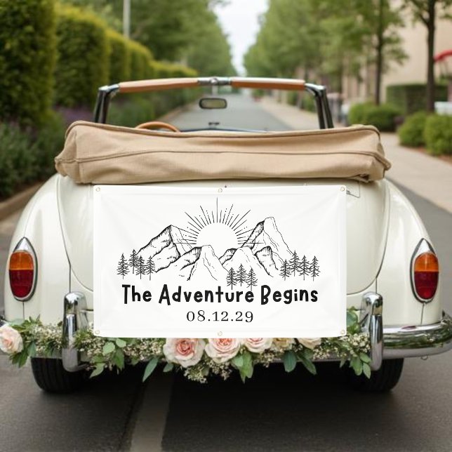 Lona Adventure Begins Just Married Banner (Subido por el creador)